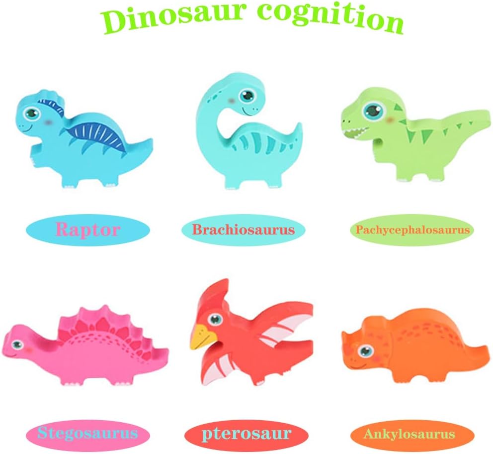 Drewniane Puzzle – Dino Discovery, Zabawka Edukacyjna dla Maluchów, Rozwój Motoryki Małej, Kolorowe i Trwałe, +2 Lata