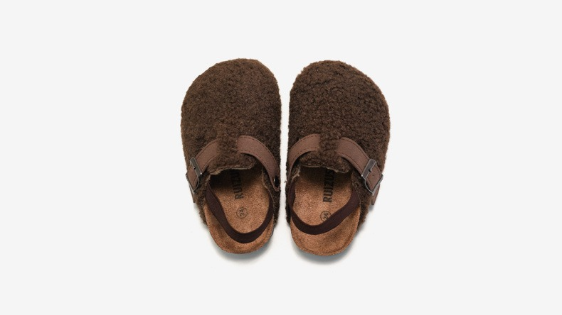 Kapcie z wełną - Luanda Unisex, Beżowy/Brązowy, Owcza skóra, Rozmiar 20-34-More For Mini