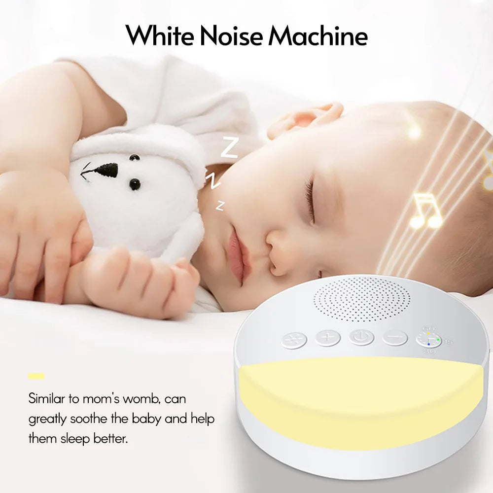 Maszynka White Noise dla Dzieci – USB Urządzenie do Snu z Lampką Nocną i Timerem
