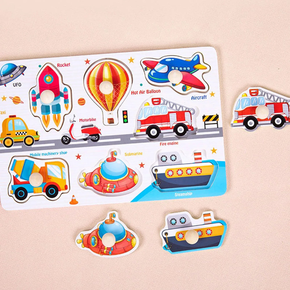 Montessori Drewniane Puzzle dla Dzieci – Zabawka Edukacyjna | 10 Motywów