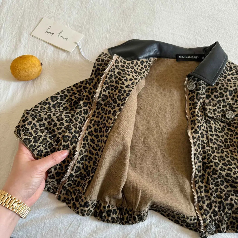 NAROO Leopard Kurtka Dziecięca – Kurtka w Panterkę Unisex Bawełna (0–8 Lat)