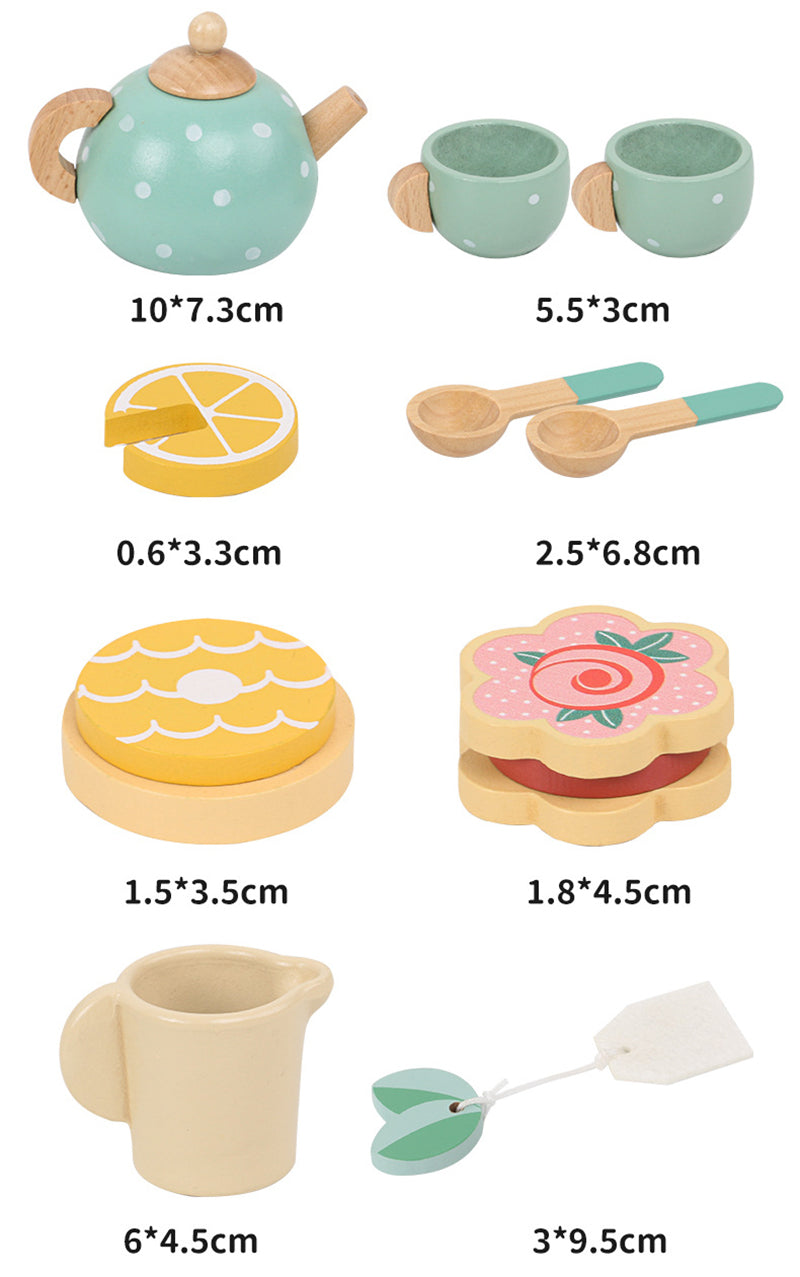 Zestaw do Herbaty – Drewniany Zestaw do Zabawy dla Dziewczynek i Chłopców, Pastelowe Kolory, Edukacyjny, Wiek 3+-More For Mini