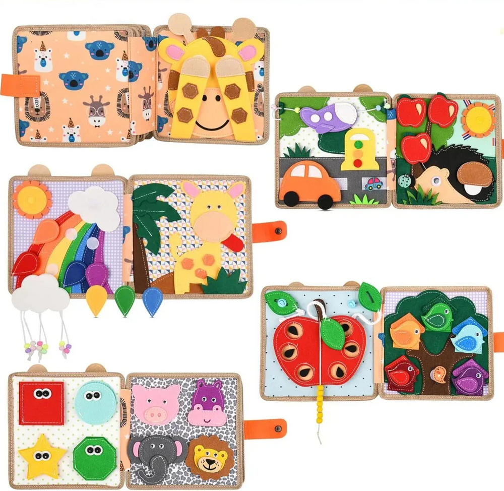 Edukacyjna Książeczka Sensoryczna dla Maluchów – Montessori Busy Book 1-4 Lata