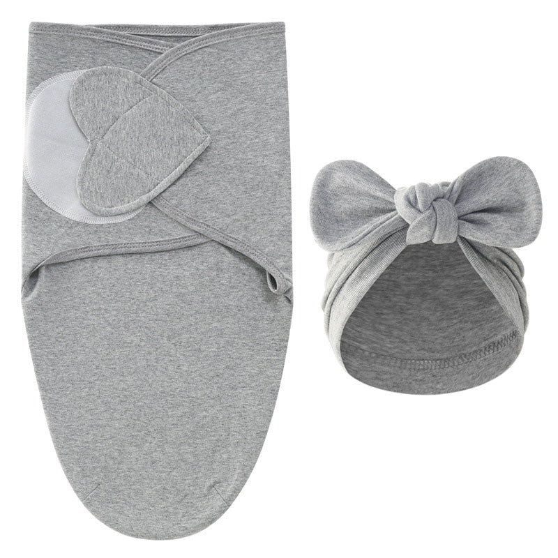 Rożek do pieluszki i czapeczka - DreamNest Luxe, Unisex, Szary/Zielony/Różowy/Biały/Brązowy, Bawełna, Noworodek