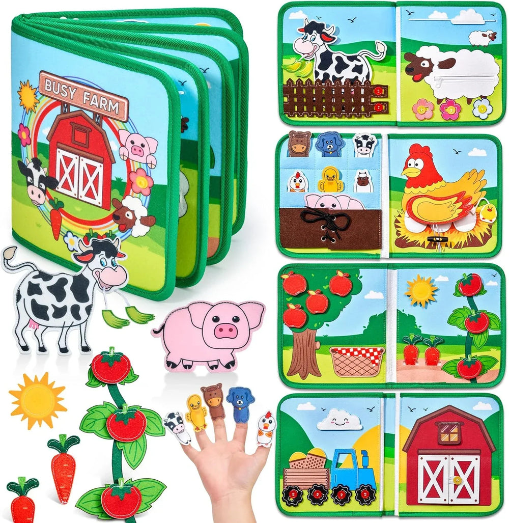 Edukacyjna Książeczka Sensoryczna dla Maluchów – Montessori Busy Book 1-4 Lata