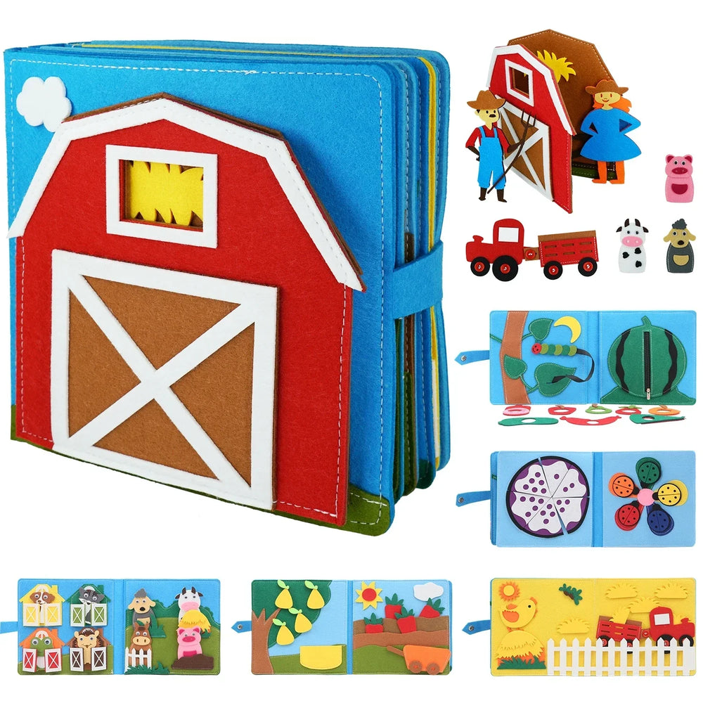 Edukacyjna Książeczka Sensoryczna dla Maluchów – Montessori Busy Book 1-4 Lata