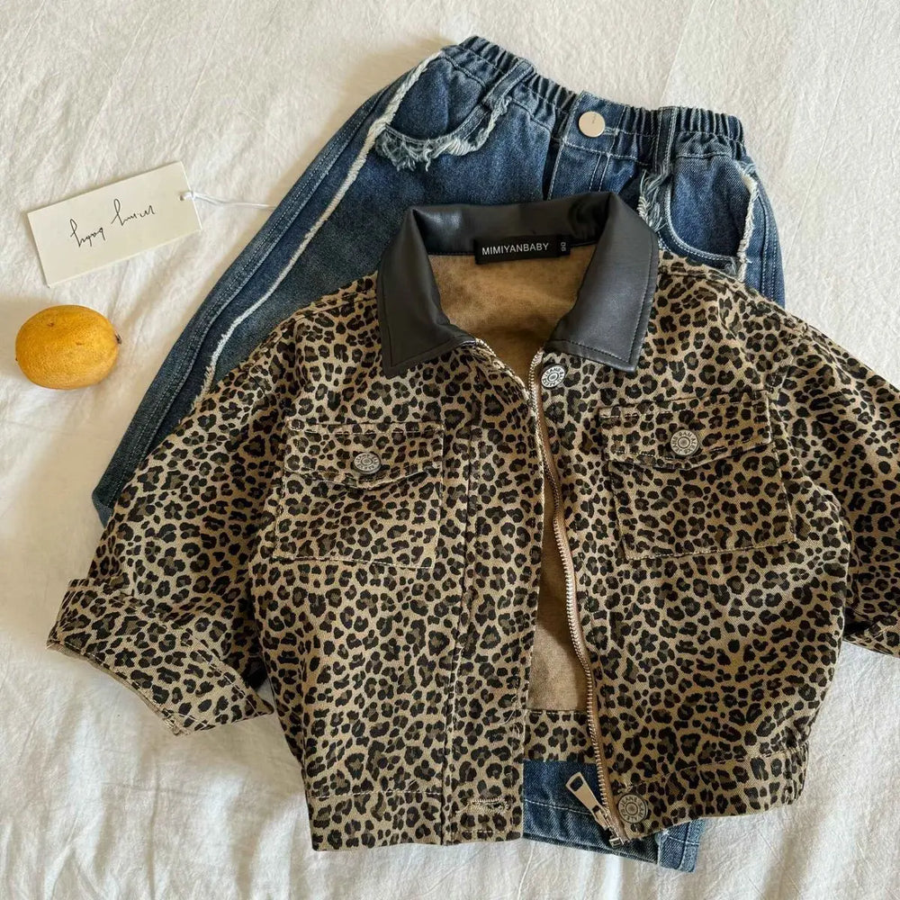 NAROO Leopard Kurtka Dziecięca – Kurtka w Panterkę Unisex Bawełna (0–8 Lat)
