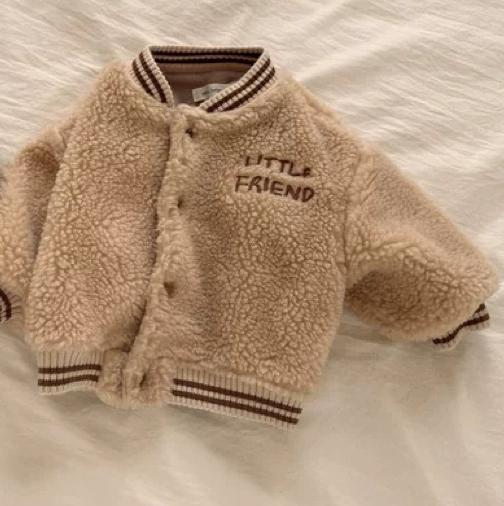 Kurtka Teddy Bomber dla Dzieci | Miękka Ciepła Zimowa Kurtka Unisex | 9 Miesięcy – 3 Lata | Wygląd Fleece ze Sportowymi Ściągaczami