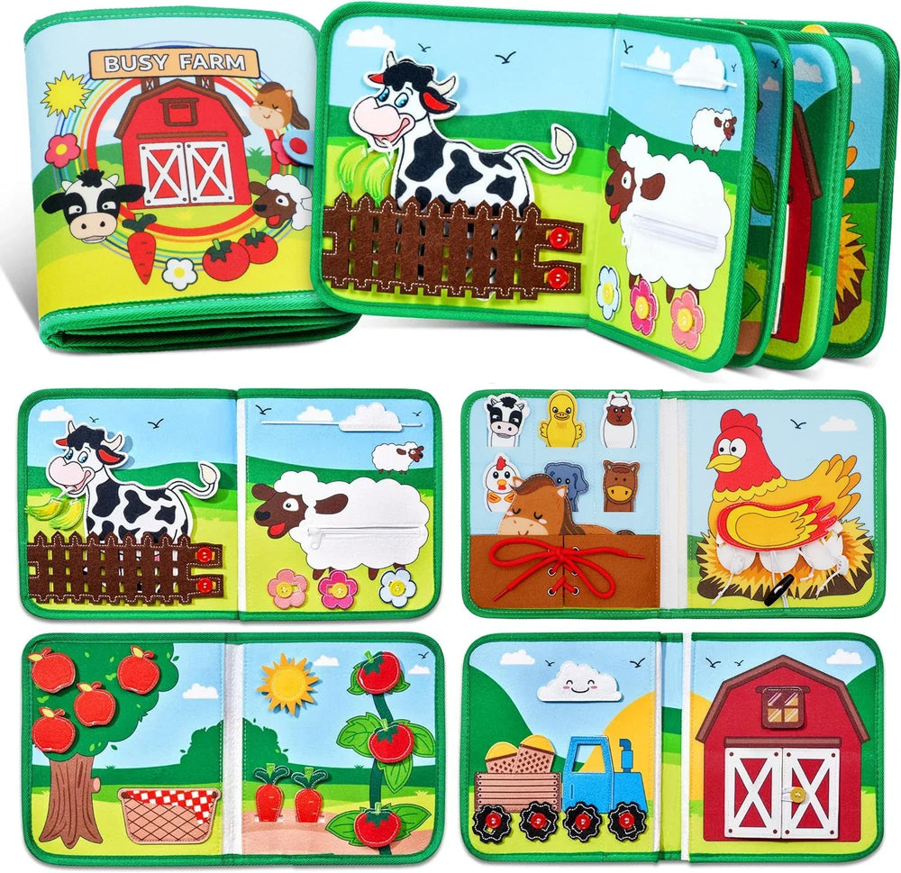 Edukacyjna Książeczka Sensoryczna dla Maluchów – Montessori Busy Book 1-4 Lata
