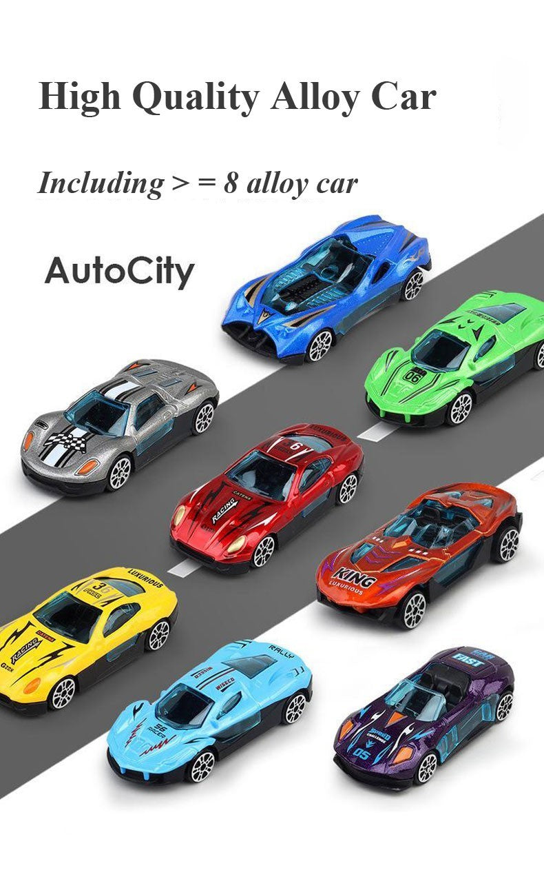 TurboHaul Ciężarówka Transportowa z 8 Miniaturowymi Autkami – Zestaw Zabawkowy dla Dzieci od 3 Lat – Realistyczna i Trwała Zabawa
