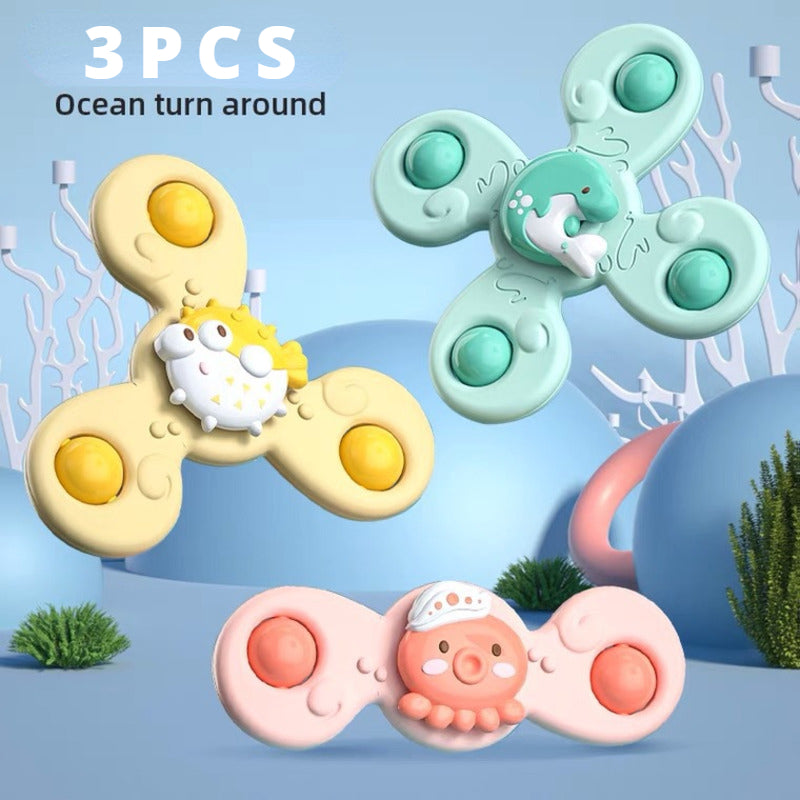 Zestaw 3 Fidget Spinnerów - Sensoryczna Zabawka Kąpielowa dla Maluchów