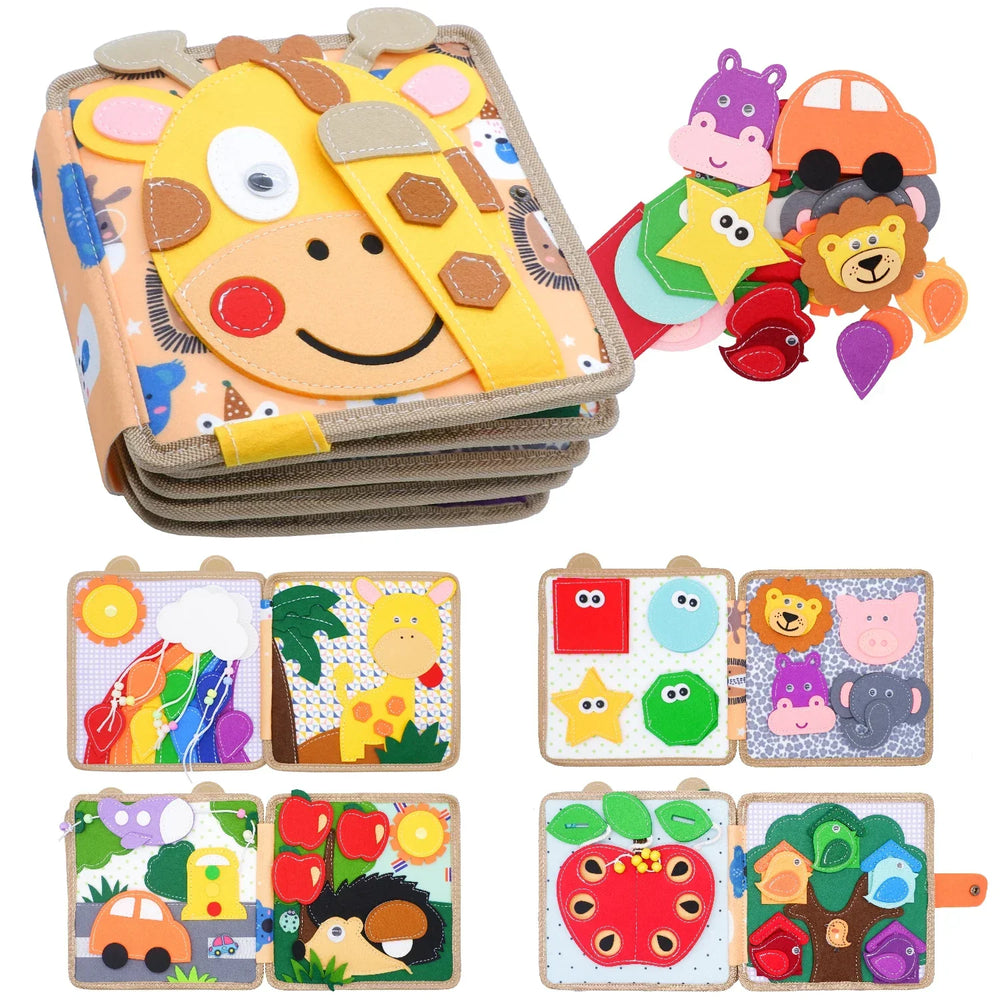 Edukacyjna Książeczka Sensoryczna dla Maluchów – Montessori Busy Book 1-4 Lata
