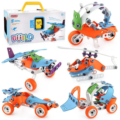 Kreatywny Edukacyjny Zestaw Konstrukcyjny - Build & Play dla Dzieci, Modele 5-w-1, Zabawka STEM, +5 Lat-More For Mini