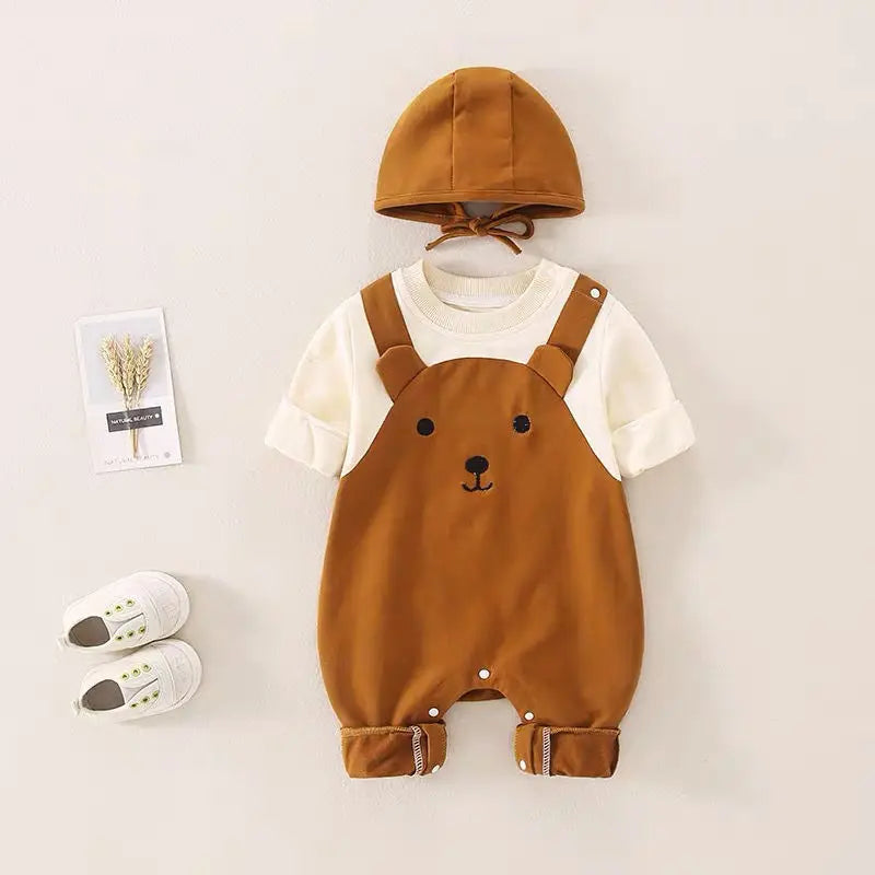 Luvino Babywear SnugCub Kombinezon z Kapturem – Ciepły Bawełniany Pajac dla Niemowląt z Kapturem