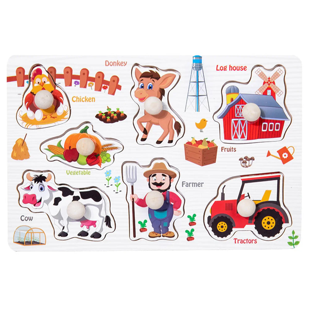 Montessori Drewniane Puzzle dla Dzieci – Zabawka Edukacyjna | 10 Motywów