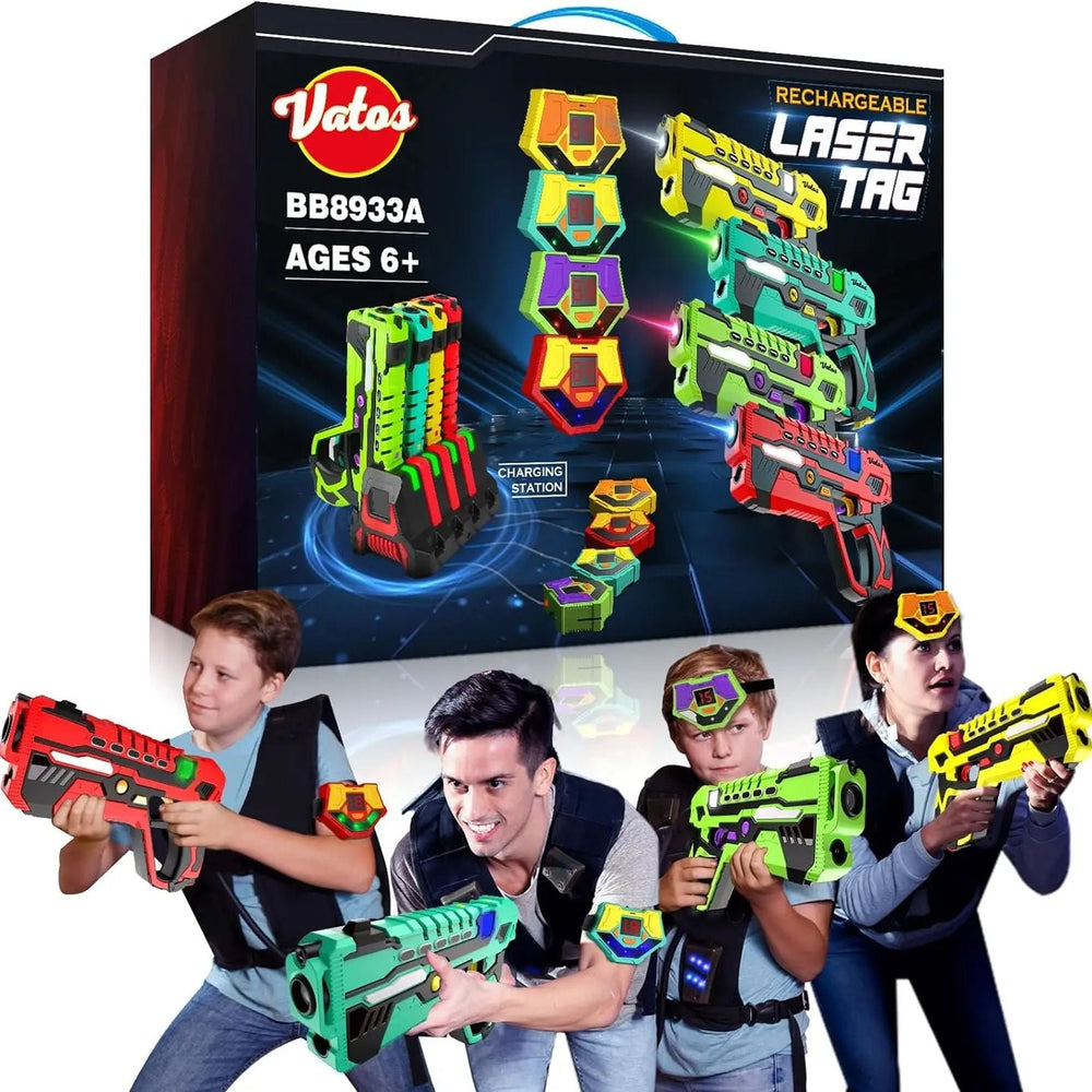 LaserBlaze Zestaw Laser Tag – 4 Graczy, Bezprzewodowy i Akumulatorowy, Do Wnętrz i Na Zewnątrz