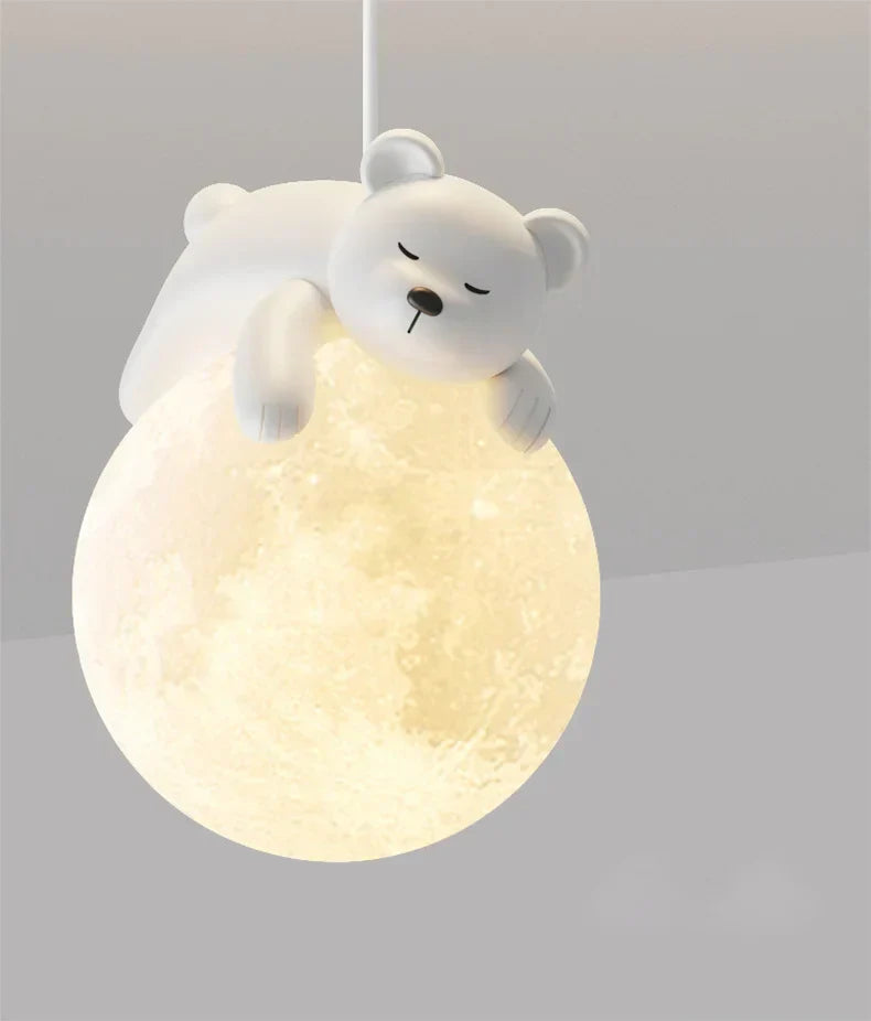Lampa Wisząca do Pokoju Dziecięcego Miś lub Królik – Ciepłe Światło LED