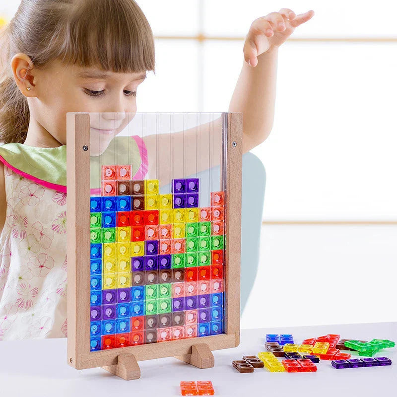 Drewniane Puzzle 3D dla Dzieci – Edukacyjna Gra Konstrukcyjna na Kreatywność i Wyobraźnię Przestrzenną (4-10 lat)