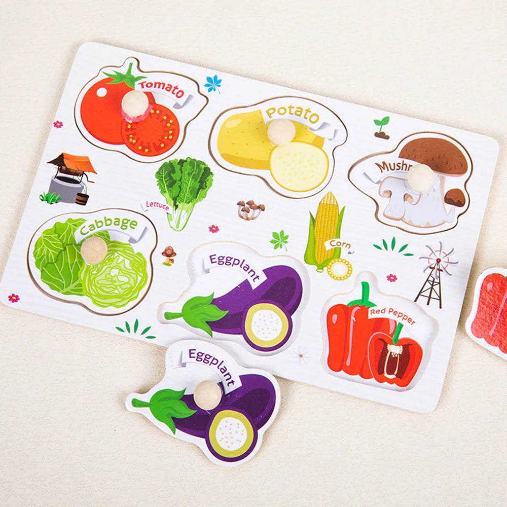 Montessori Drewniane Puzzle dla Dzieci – Zabawka Edukacyjna | 10 Motywów