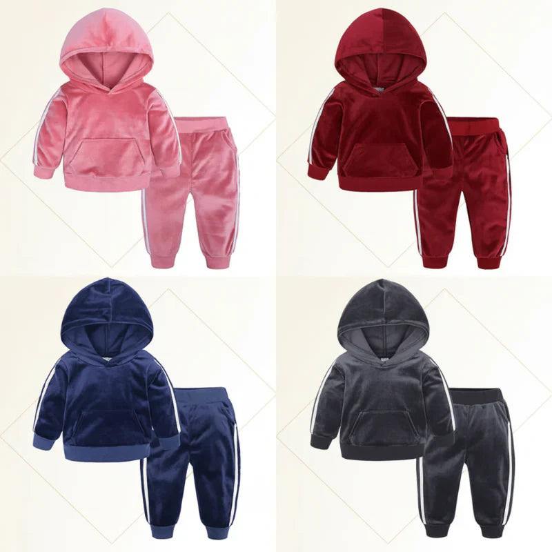 CozyTrail Welurowy Dres dla Dzieci – Ciepły i Wygodny Komplet Treningowy