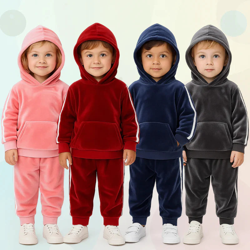 CozyTrail Welurowy Dres dla Dzieci – Ciepły i Wygodny Komplet Treningowy