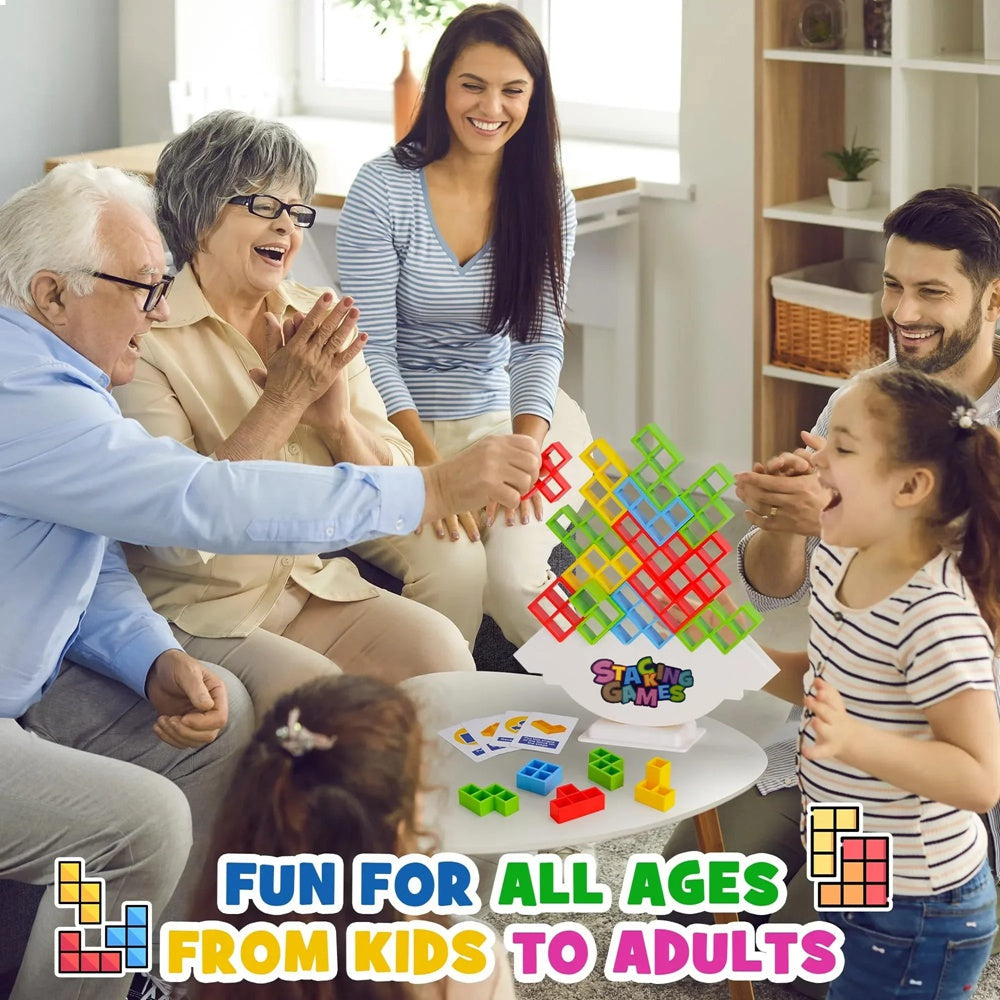 Wieża Tetris Montessori do Balansowania – Edukacyjna Gra Równoważna, Bez BPA, 3+ L-More For Mini