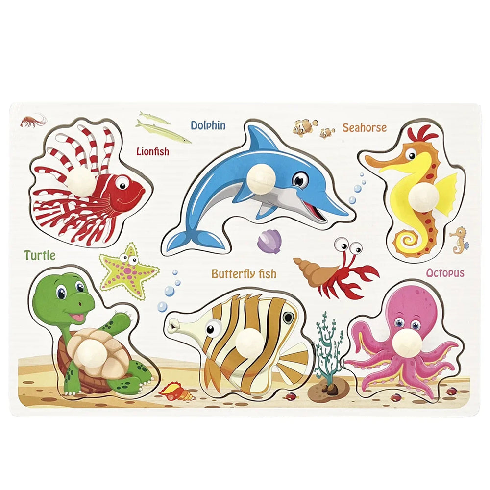 Montessori Drewniane Puzzle dla Dzieci – Zabawka Edukacyjna | 10 Motywów