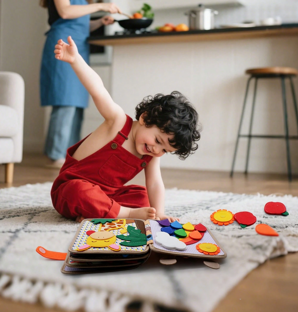 Edukacyjna Książeczka Sensoryczna dla Maluchów – Montessori Busy Book 1-4 Lata