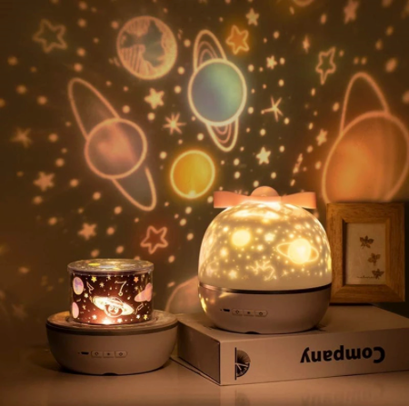 SkyProjector Lampka Nocna z Gwiazdami – Uspokajający Projektor dla Dzieci z Muzyką i Pilotem