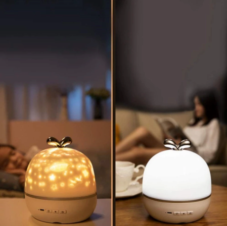 SkyProjector Lampka Nocna z Gwiazdami – Uspokajający Projektor dla Dzieci z Muzyką i Pilotem