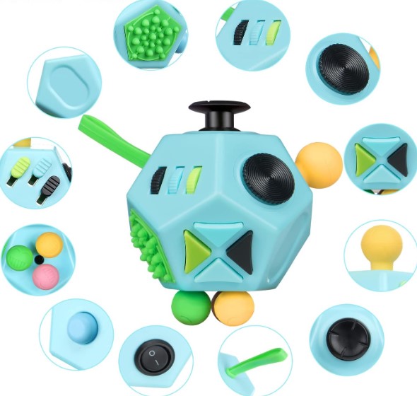 Fidget Cube – Zabawka Antystresowa 12-w-1 dla Dzieci i Dorosłych
