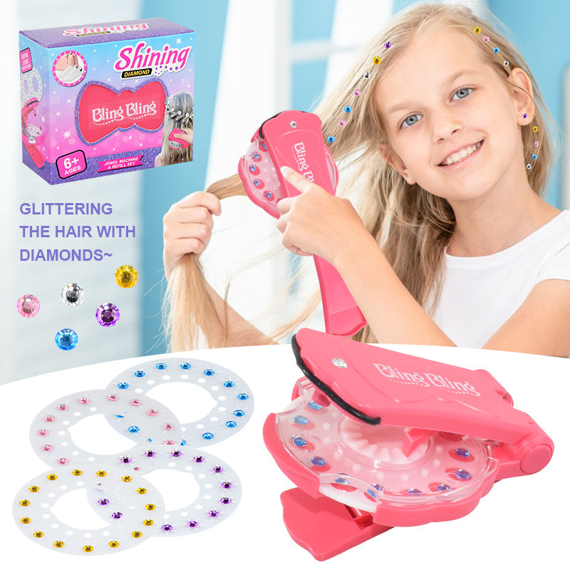 Narzędzie do stylizacji włosów – Bling Bling dla dziewczynek, Różowe, Bezpieczne dla wszystkich typów włosów, 4+ L-More For Mini