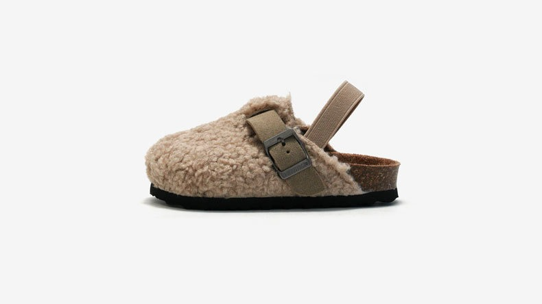 Kapcie z wełną - Luanda Unisex, Beżowy/Brązowy, Owcza skóra, Rozmiar 20-34-More For Mini