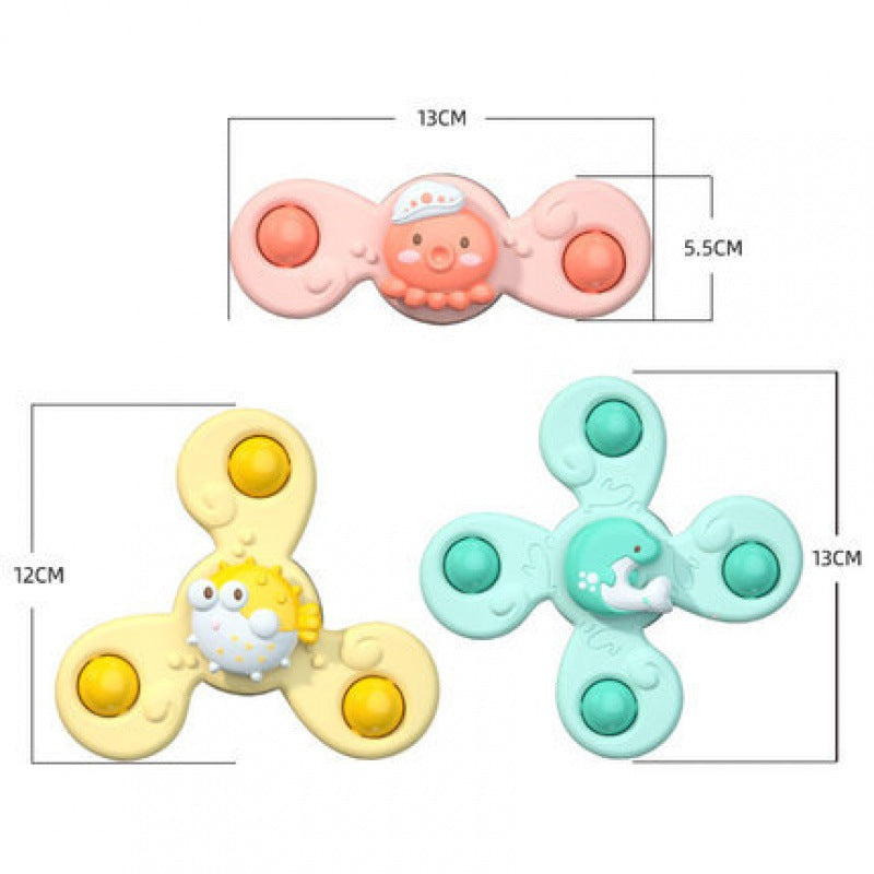 Zestaw 3 Fidget Spinnerów - Sensoryczna Zabawka Kąpielowa dla Maluchów