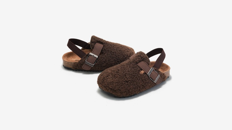 Kapcie z wełną - Luanda Unisex, Beżowy/Brązowy, Owcza skóra, Rozmiar 20-34-More For Mini