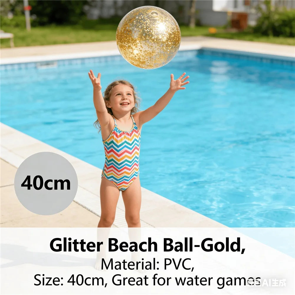 Brokatowa Piłka Plażowa 40CM – Dmuchana Beach Ball