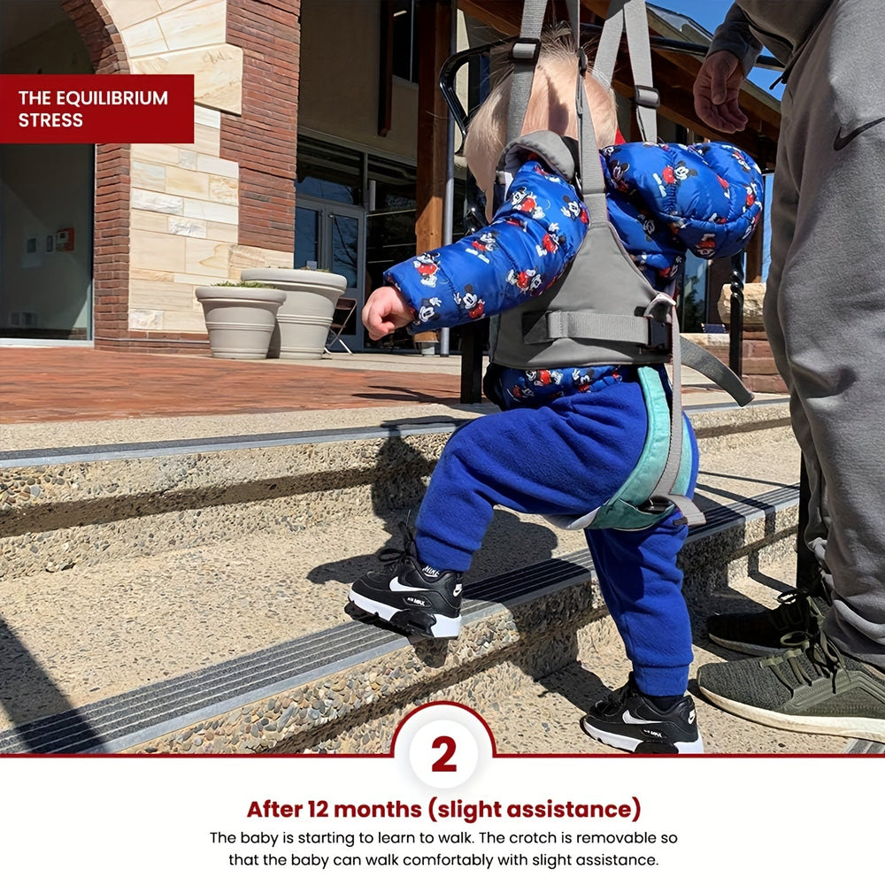 Ergonomiczne Szelki do Chodzenia – Kigali Baby, Niebieski/Brązowy/Różowy, Bawełna, 9+ M-More For Mini