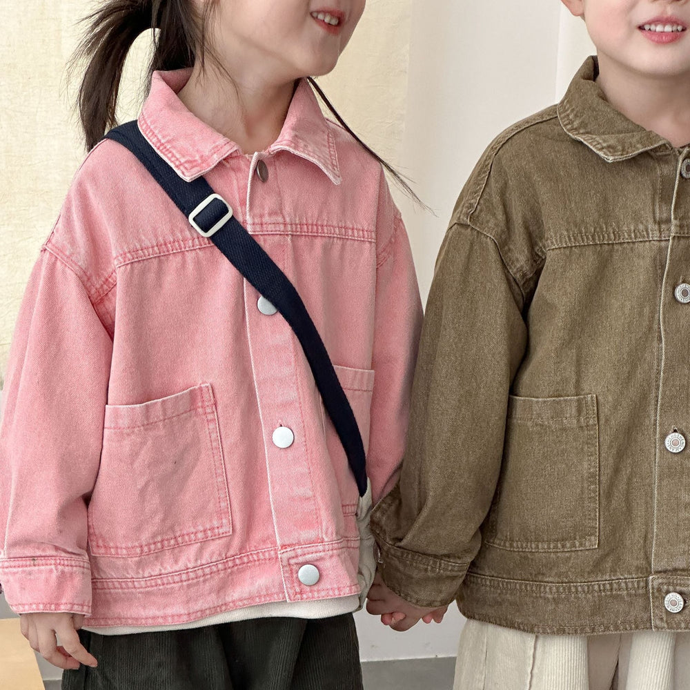 ClassicFit Dziecięca Kurtka Jeansowa Unisex | Katana Dżinsowa dla Dziewczynek i Chłopców | 1–10 Lat | Ponadczasowy Design z Kieszeniami