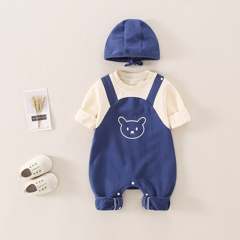 Luvino Babywear SnugCub Kombinezon z Kapturem – Ciepły Bawełniany Pajac dla Niemowląt z Kapturem