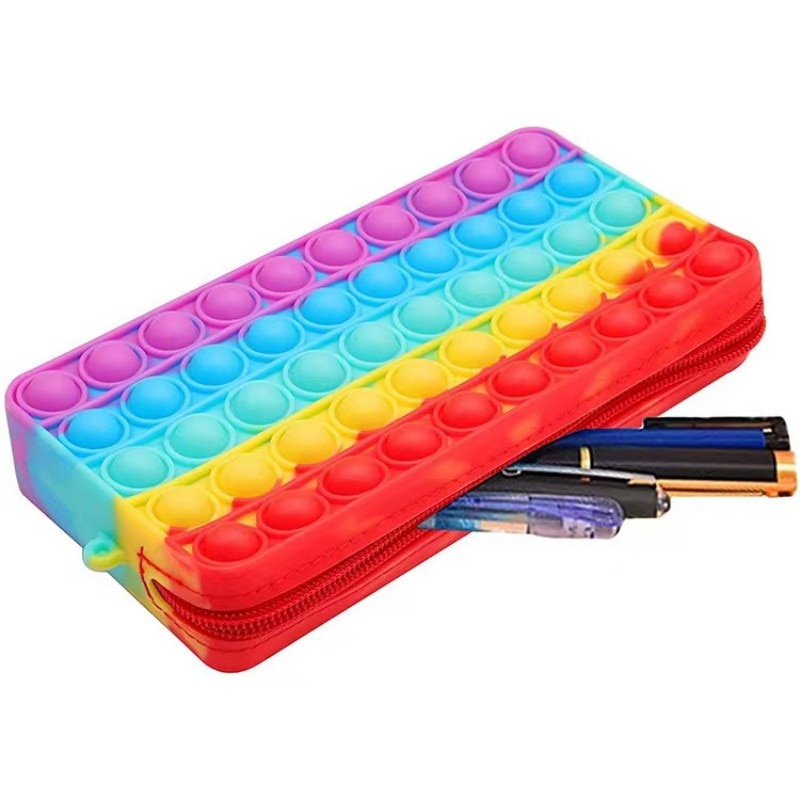 BubbleEase Pop-It Piórnik dla Dzieci – Silikonowy Fidget Piórnik do Szkoły i Redukcji Stresu