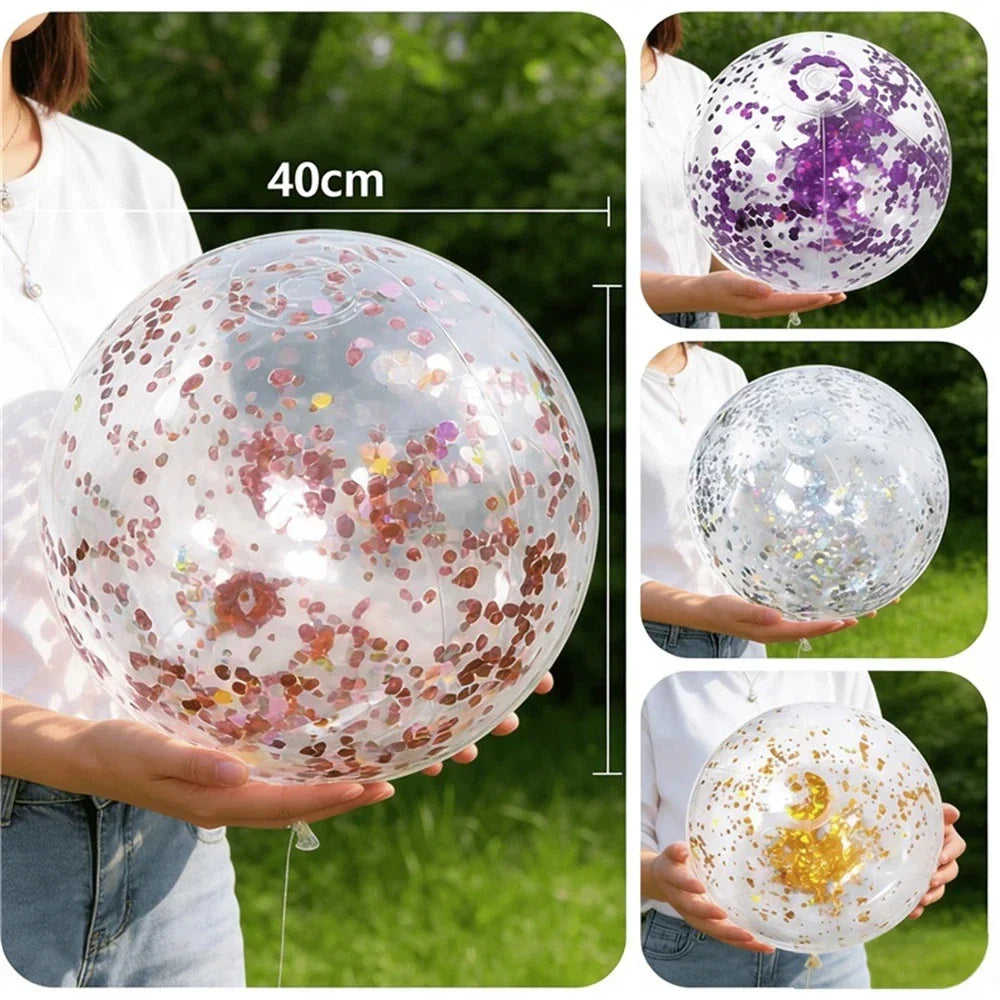 Brokatowa Piłka Plażowa 40CM – Dmuchana Beach Ball