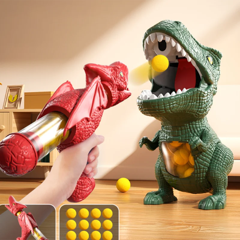 Dinozaur Strzelanka dla Dzieci – T-Rex Ball Shooter z Piankowe Kulki
