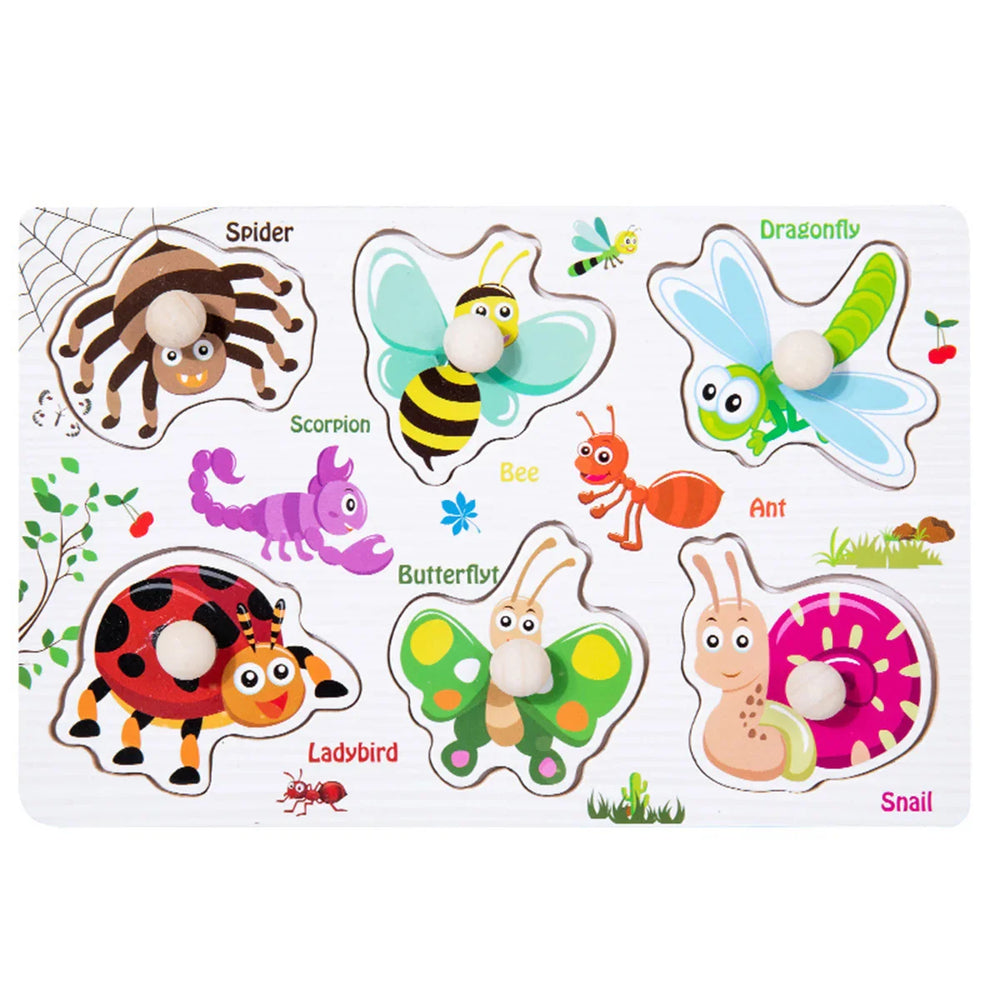 Montessori Drewniane Puzzle dla Dzieci – Zabawka Edukacyjna | 10 Motywów