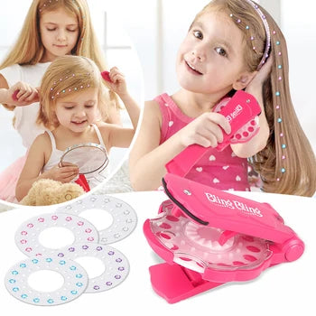 Narzędzie do stylizacji włosów – Bling Bling dla dziewczynek, Różowe, Bezpieczne dla wszystkich typów włosów, 4+ L-More For Mini