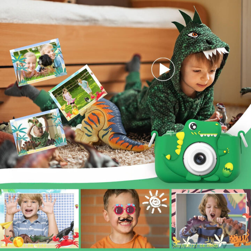 DinoLens Aparat dla Dzieci – Zdjęcia i Filmy HD, Zabawny Design Dinozaura