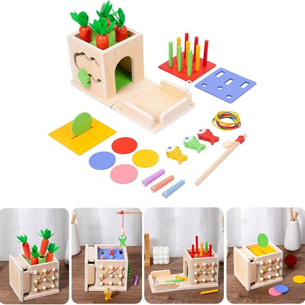 Montessori Pudełko Edukacyjne dla Dzieci | Edukacyjna Zabawka Drewniana 3+ | Rozwija Motorykę i Funkcje Poznawcze