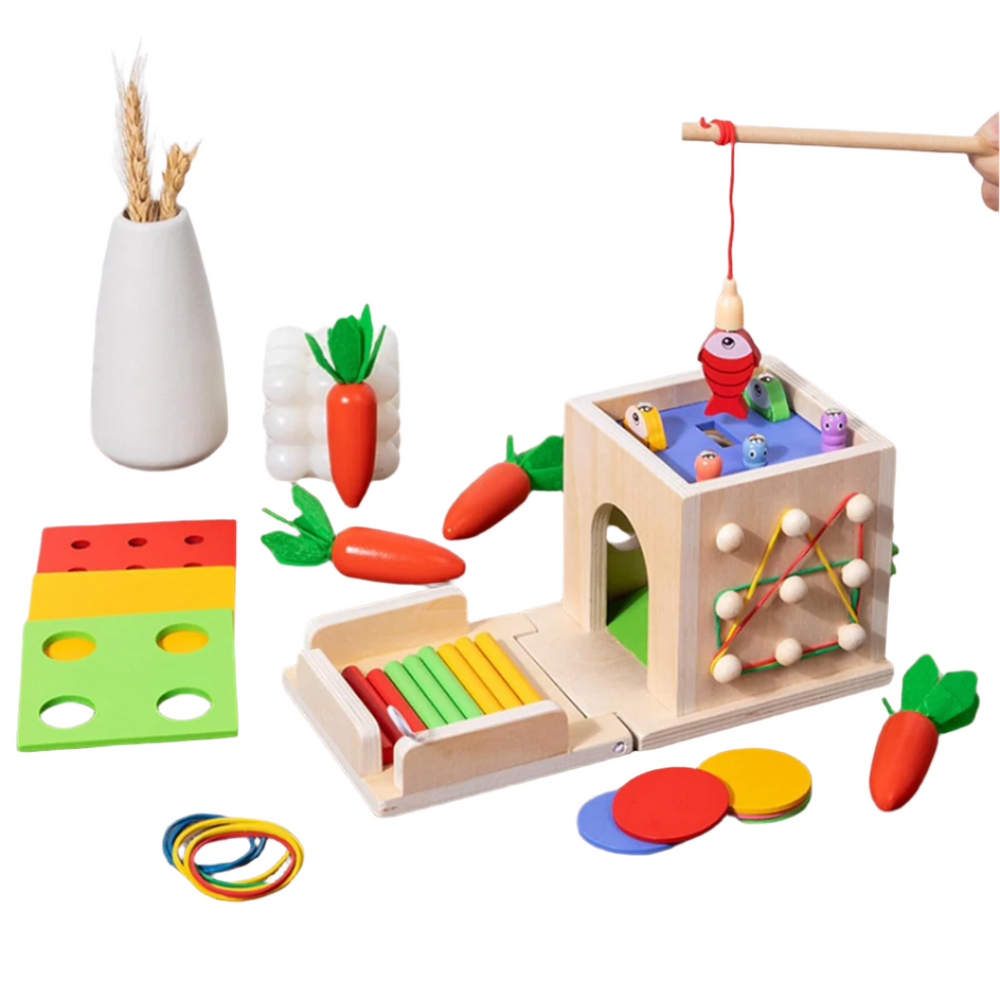 Montessori Pudełko Edukacyjne dla Dzieci | Edukacyjna Zabawka Drewniana 3+ | Rozwija Motorykę i Funkcje Poznawcze