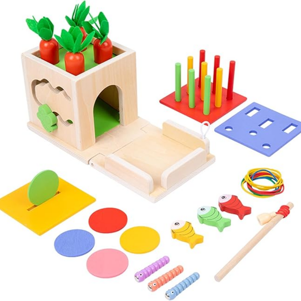 Montessori Pudełko Edukacyjne dla Dzieci | Edukacyjna Zabawka Drewniana 3+ | Rozwija Motorykę i Funkcje Poznawcze