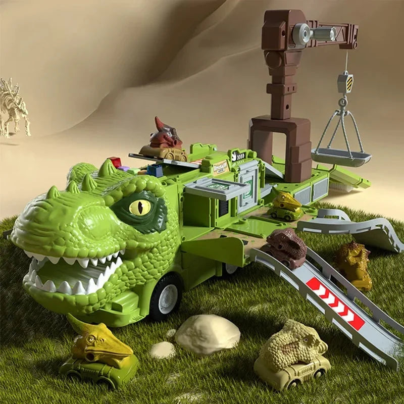 DinoQuest Składana Ciężarówka Dinozaurów – Światło i Dźwięk