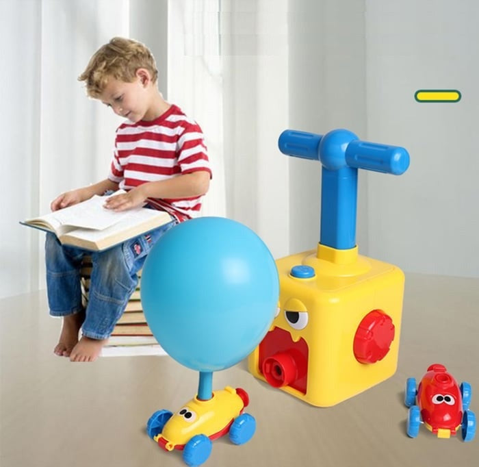 TurboPop Samochodzik Zabawka z Pompką Powietrzną – Edukacyjna i Szybka Zabawka dla Dzieci 2+